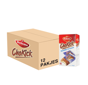 Hellema Hellema ChoKick Koekjes Vanilla Crème - 180 gram 12x - omdoos