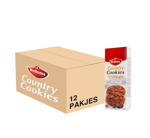 Hellema HELLEMA COUNTRY Cookies Chocolat riche - 12x 150 grammes - carton principal