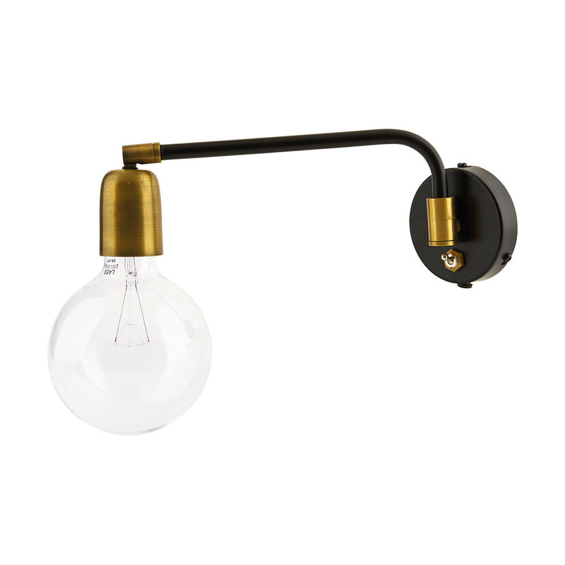 House Doctor Wall lamp, Molecular, Black/Brass, E27, Max 25 W, 2.20 m cab