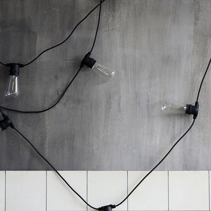 House Doctor String lights, Function, Black, 10 LED bulbs, E27, 3 W, Bulb