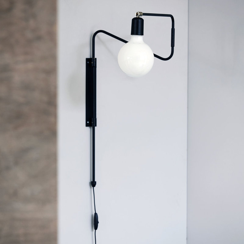 House Doctor Wall lamp, Swing, Black, E27, Max 25 W, 2.20 m cable