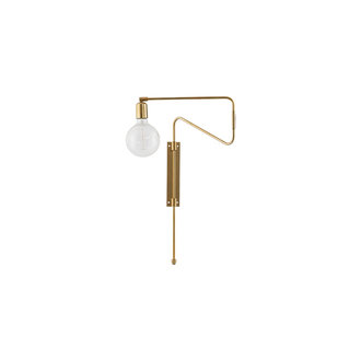 House Doctor Wall lamp, Swing, Brass, E27, Max 25 W, 2.20 m cable