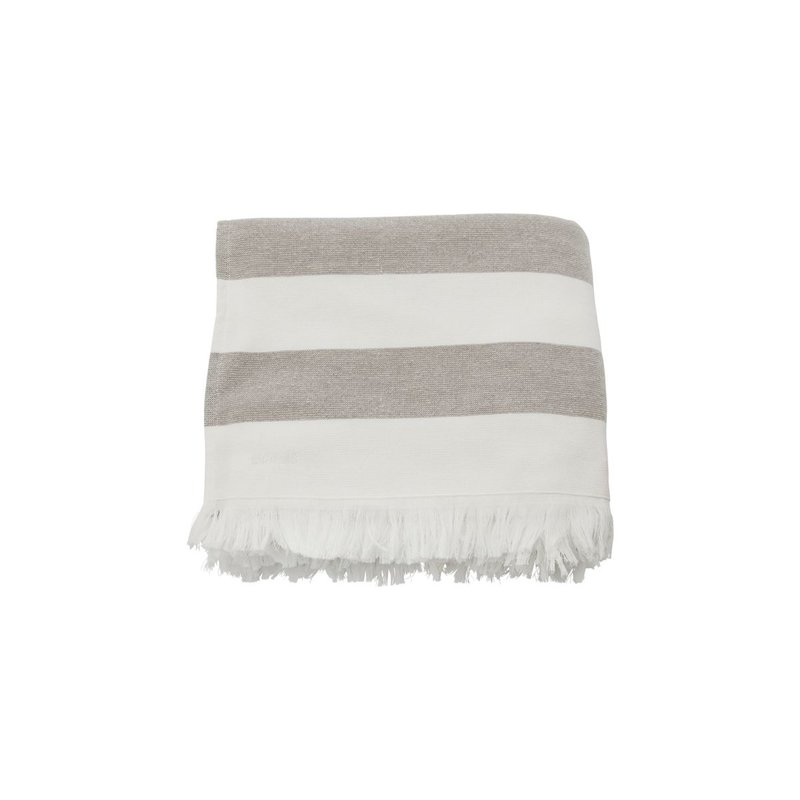 Meraki Towel, Barbarum, White and brown stripes, One side terry, 35