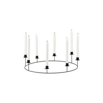 House Doctor Candle stand, Ring, Black, (candle/dia: 2 cm)