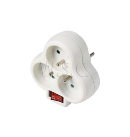 Universeel DOMINO 3X16A TRIANGLE + SCHAKELAAR