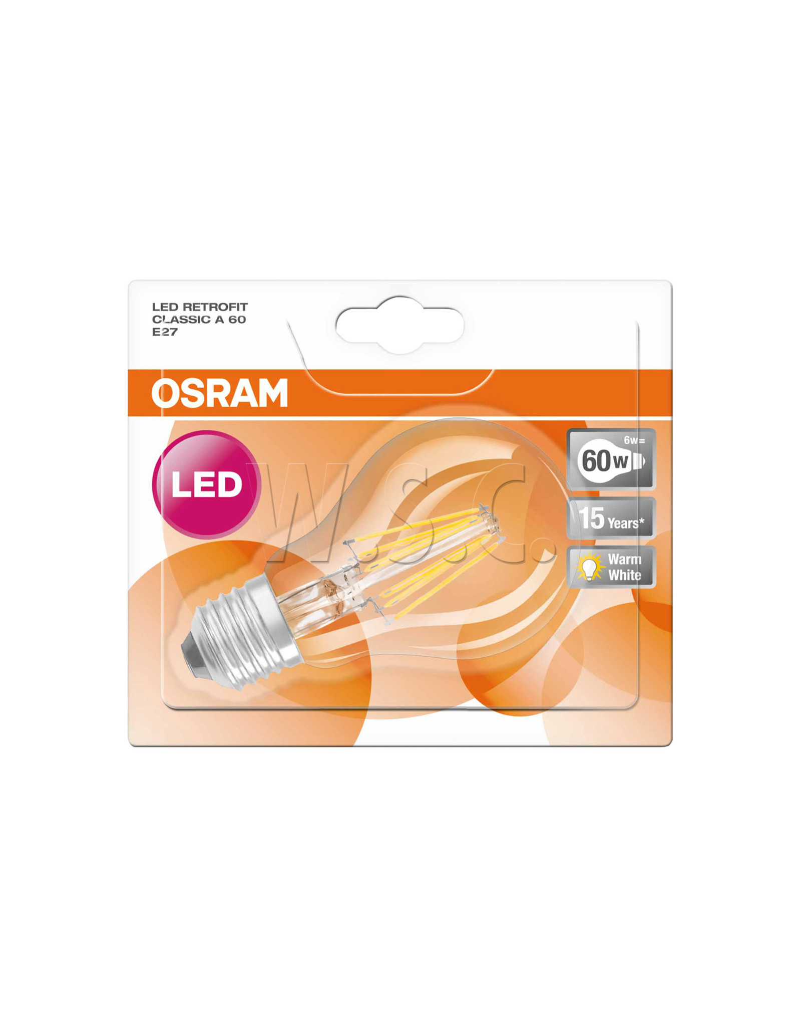 Osram LED RETROFIT CLASSIC A 60W=6W/827  E27