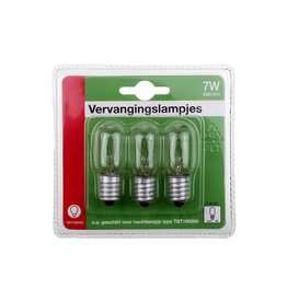 Universeel RESERVELAMPJES 7.5W E14 P/3ST