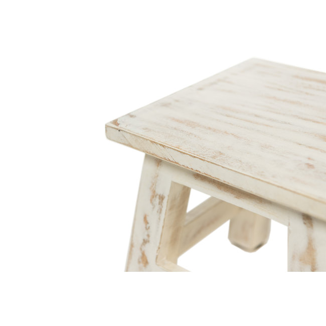 Houten krukje | Wit
