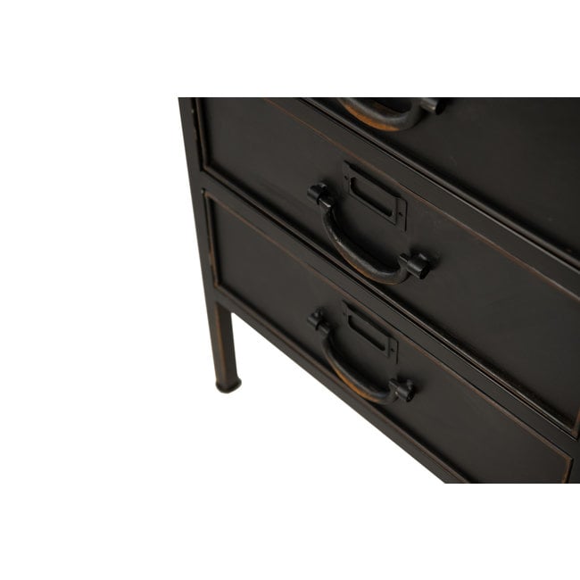 Vintage bureau 2.0 met slot | Zwart