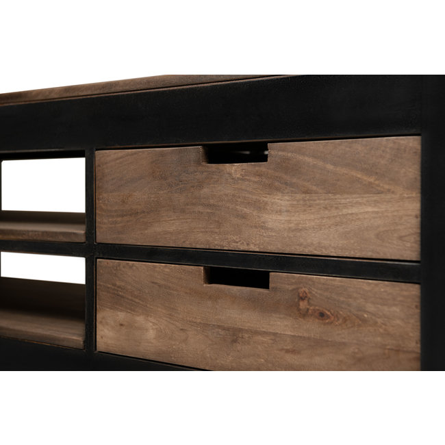 Industriële boekenkast met ladder 2.0 | Bruin