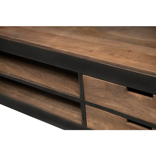 Industriële boekenkast met ladder 2.0 | Bruin