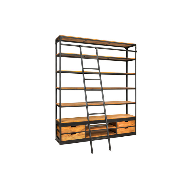 Industriële boekenkast met ladder 2.0 | Classic