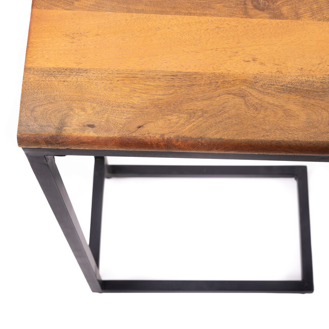 Bijzettafel staal industrieel | bruin