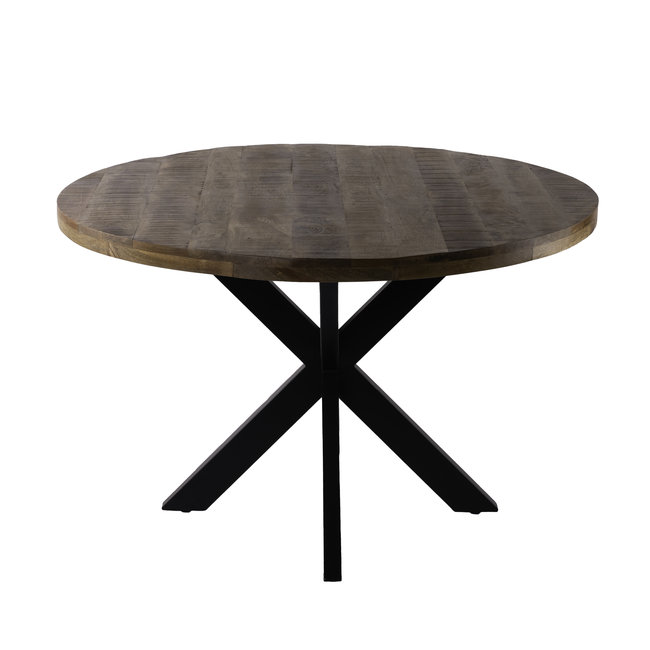 Ronde Rootsmann eettafel industrieel | bruin 120