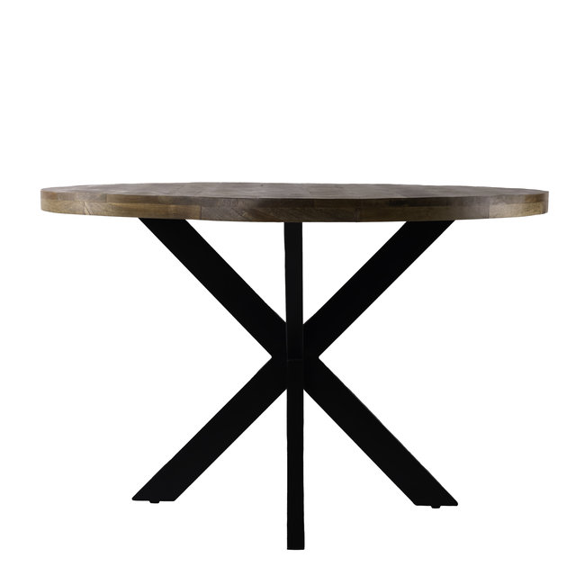 Ronde Rootsmann eettafel industrieel | bruin 120