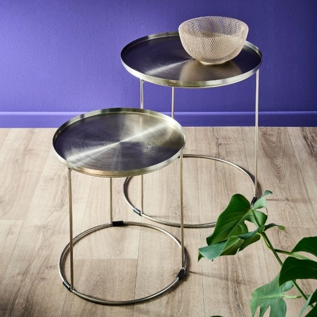 Set bijzettafels rond  | Zilver