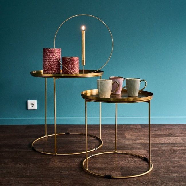 Set bijzettafels rond  | Goud