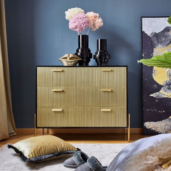 Ladekast | Zwart - Goud