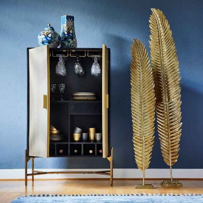 Drankkast | Zwart - Goud