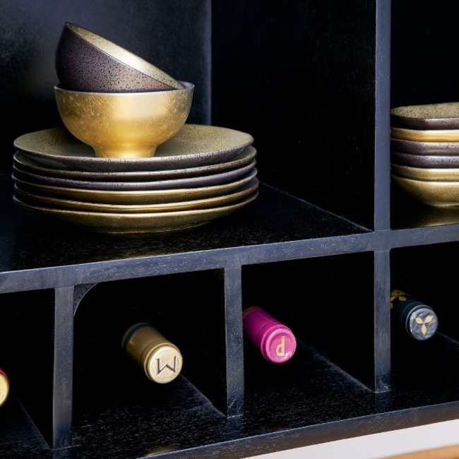 Drankkast | Zwart - Goud