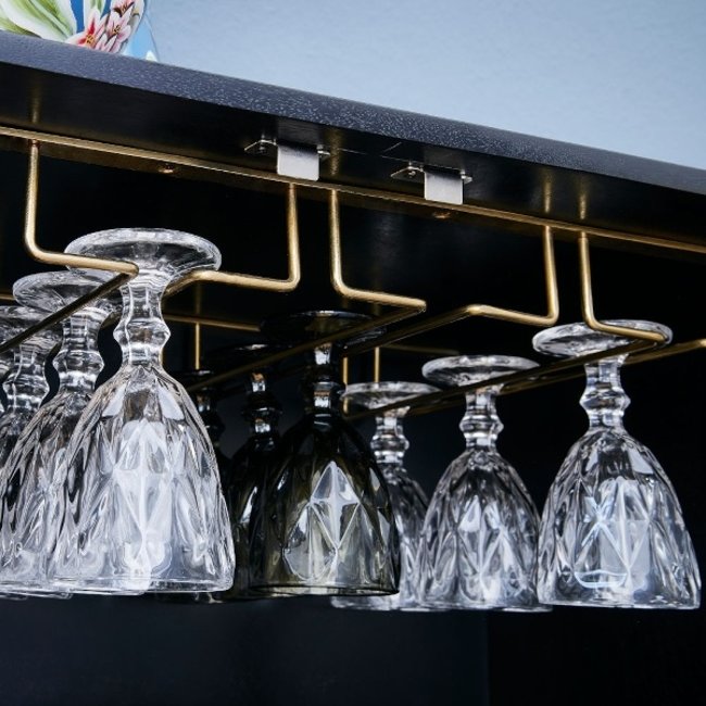 Drankkast | Zwart - Goud