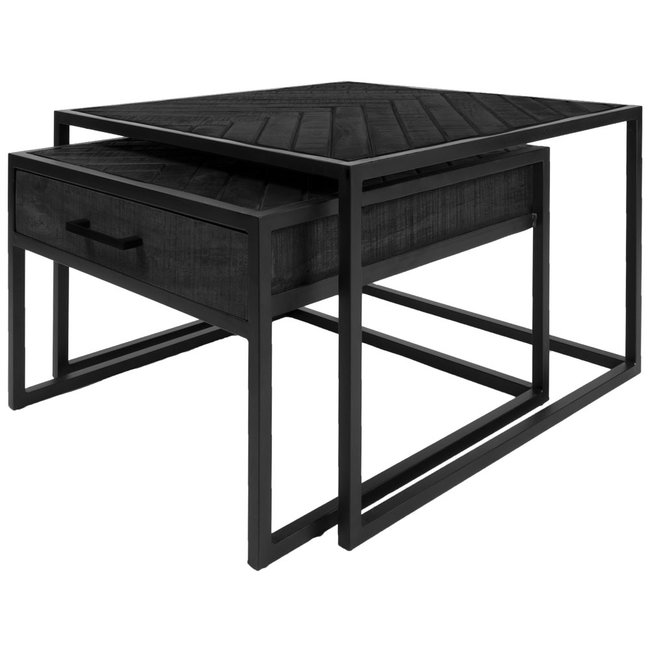 2 Salontafels Visgraat | Zwart