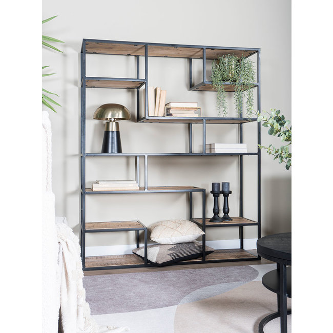 Vakkenkast Moos hout breed | Bruin