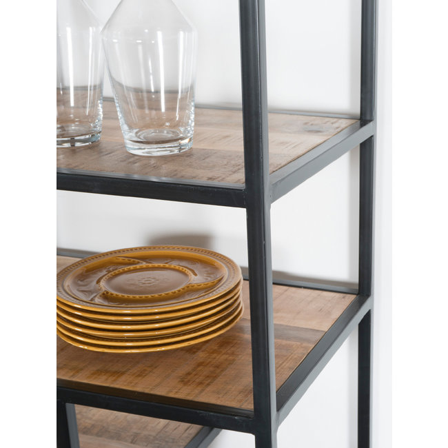 Vakkenkast Moos hout smal | Bruin