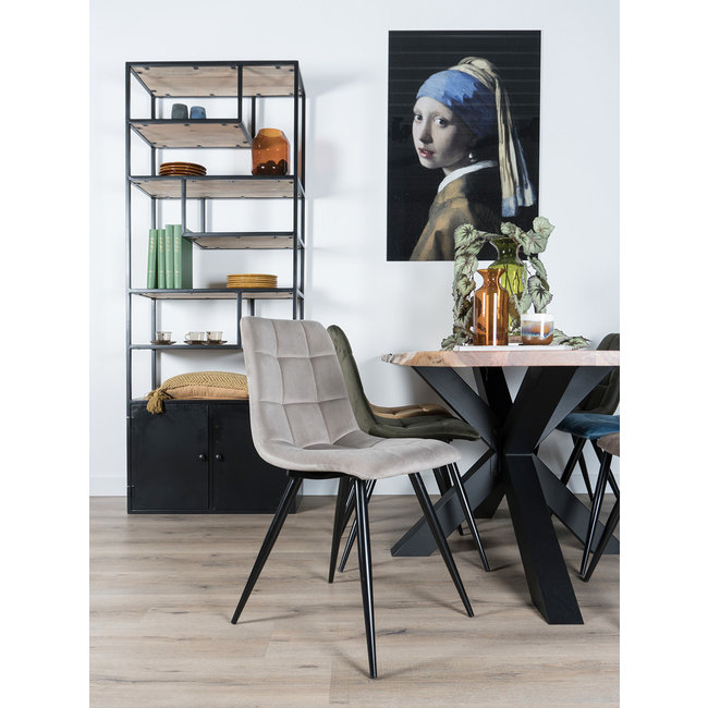 Vakkenkast Vic deurtjes smal | Bruin - Zwart