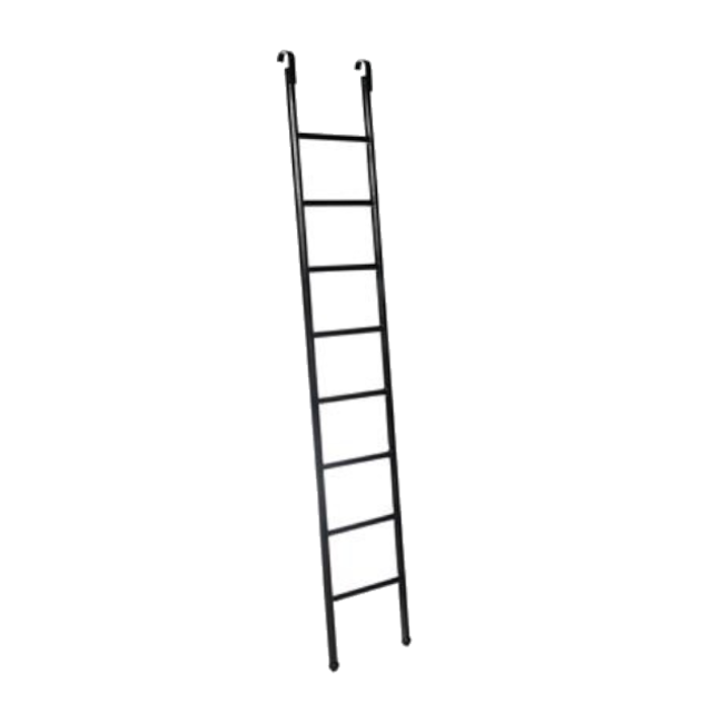 Industriële ladder met stang | Zwart