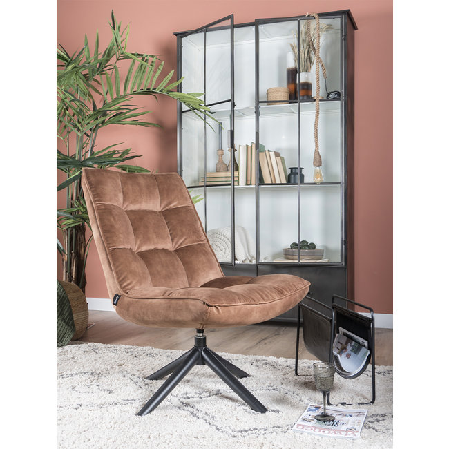 Fauteuil Rik Adore Velvet | Bruin