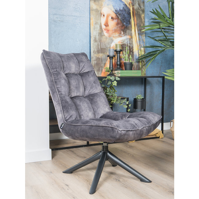 Fauteuil Rik Adore Velvet | Grijs