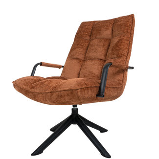 Rootsmann Fauteuil Rik met armleuning Fusion | Roestbruin