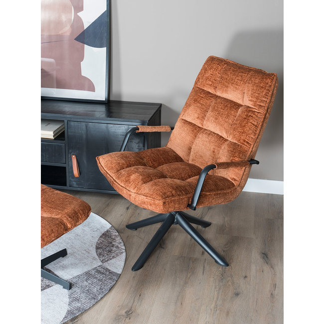 Fauteuil Rik met armleuning Fusion | Roestbruin