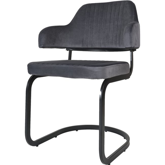 Eetkamerstoel Tess Velvet | Donkergrijs