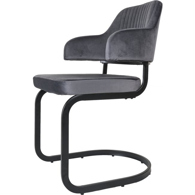 Eetkamerstoel Tess Velvet | Donkergrijs