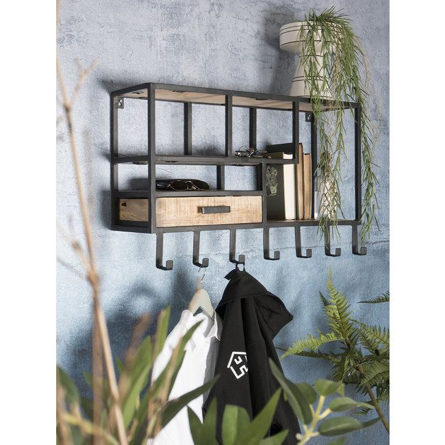 Wandkast - kapstok Moos links | Bruin