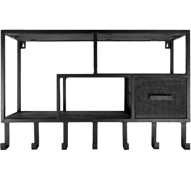 Wandkast - kapstok Moos rechts | Zwart