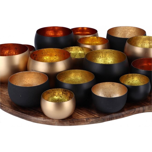 Theelichthouders Rond | Goud-Koper