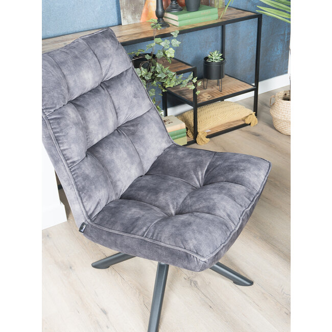 Fauteuil Rik Adore Velvet | Grijs