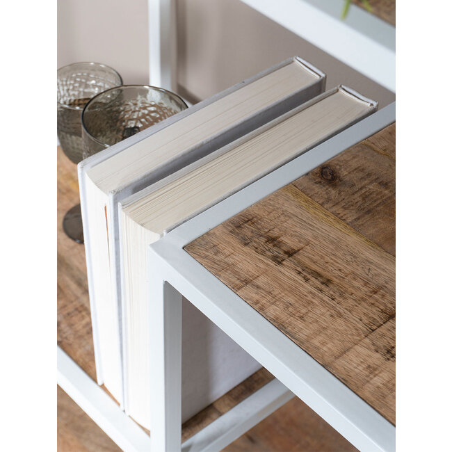 Vakkenkast Moos hout hoog | Wit