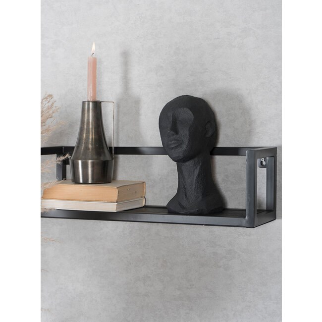 Wandplank Vintage Zwart Mangohout - Set van 3 Groot