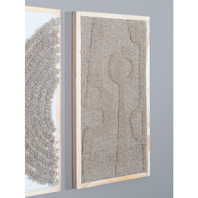Wanddecoratie Devin Beige - Wool Hanging 40 x 80 cm