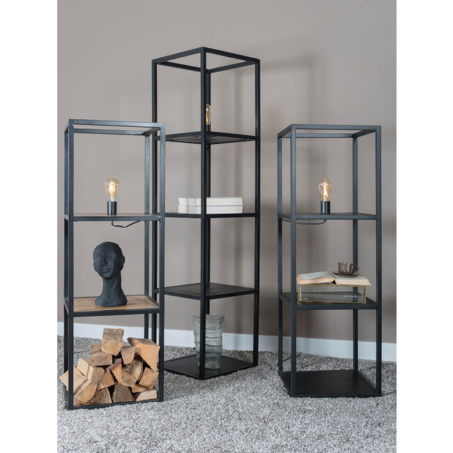 Vloerlamp Vintage Zwart Mangohout 160 cm