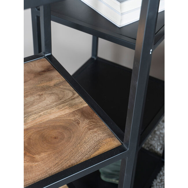 Vloerlamp Vintage Zwart Mangohout 120 cm