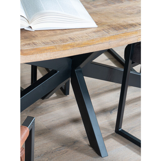 Eettafel Rabel 220 cm - Spinpoot - Boomstamblad