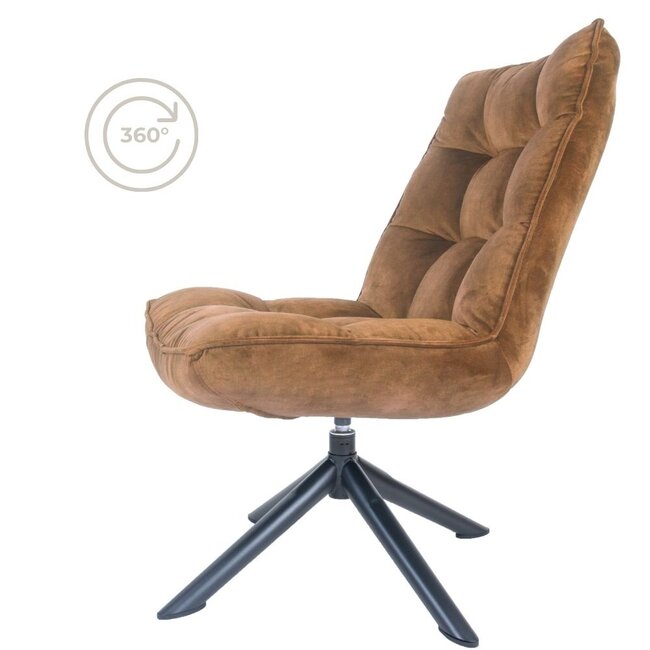 Fauteuil Rik Adore Velvet | Bruin