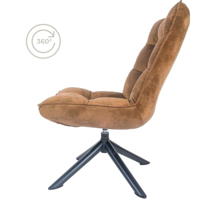 Fauteuil Rik Adore Velvet | Bruin