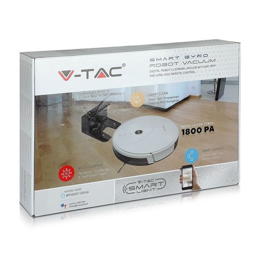 V-TAC Smart Robot Vacuum Cleaner Self Charging with Charging Station Black