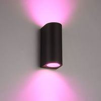Smart WiFi LED wandlamp Douglas zwart RGBWW GU10 IP44 tweezijdig oplichtend